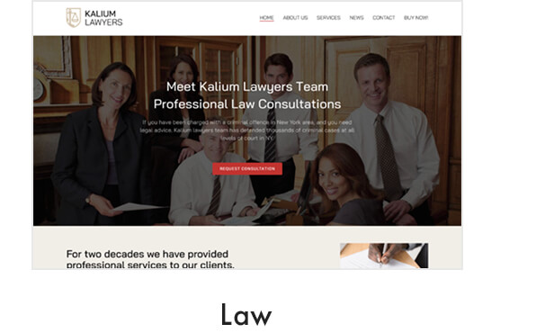 Law Demo suitable for Lawyers, Attorneys, Legal Advisers, Legal offices or Advocates website