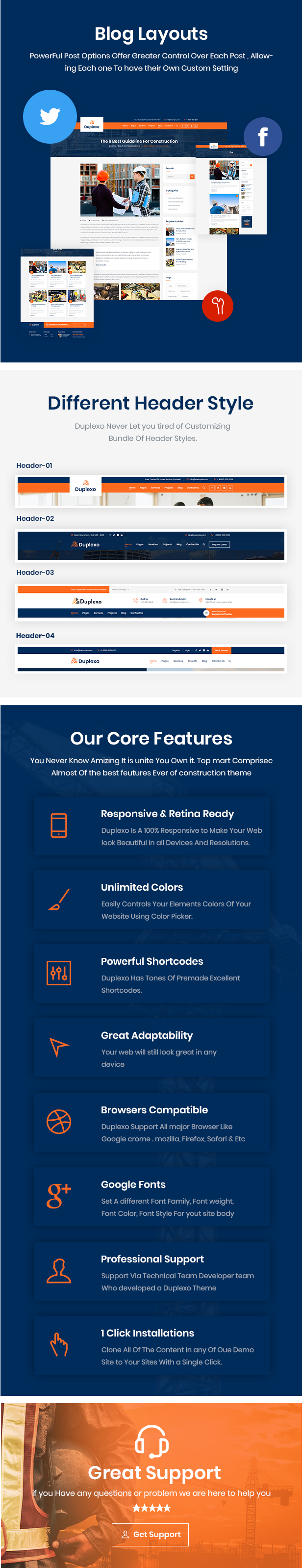 Duplexo construction WordPress Theme