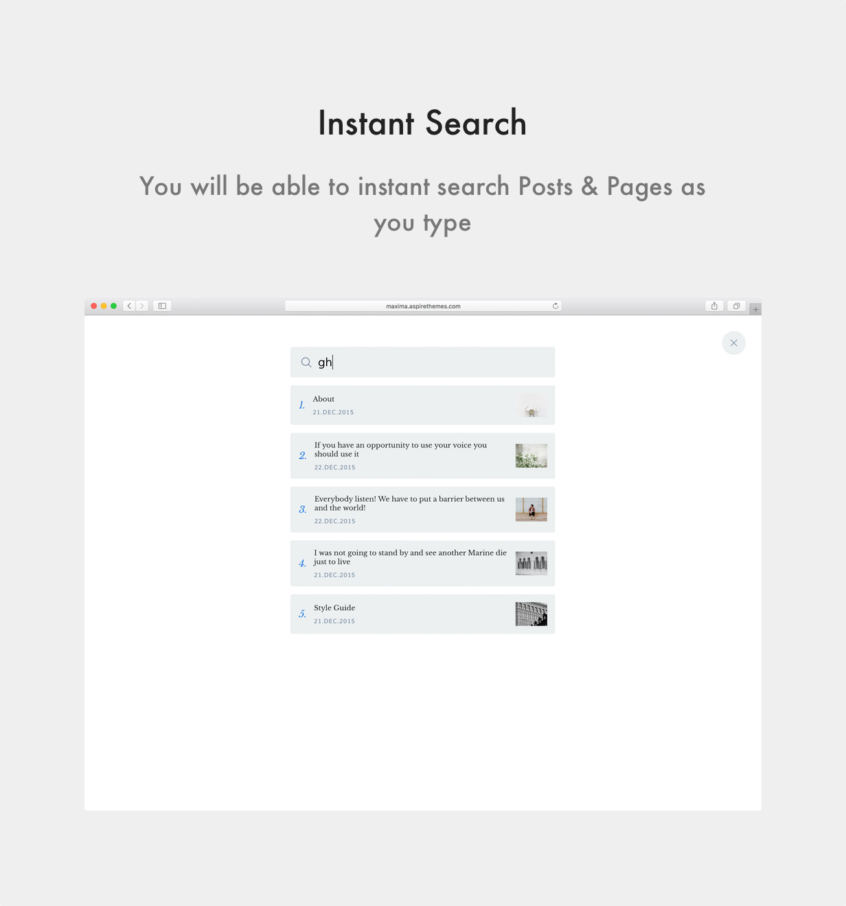 Maxima Ghost Theme Search Page