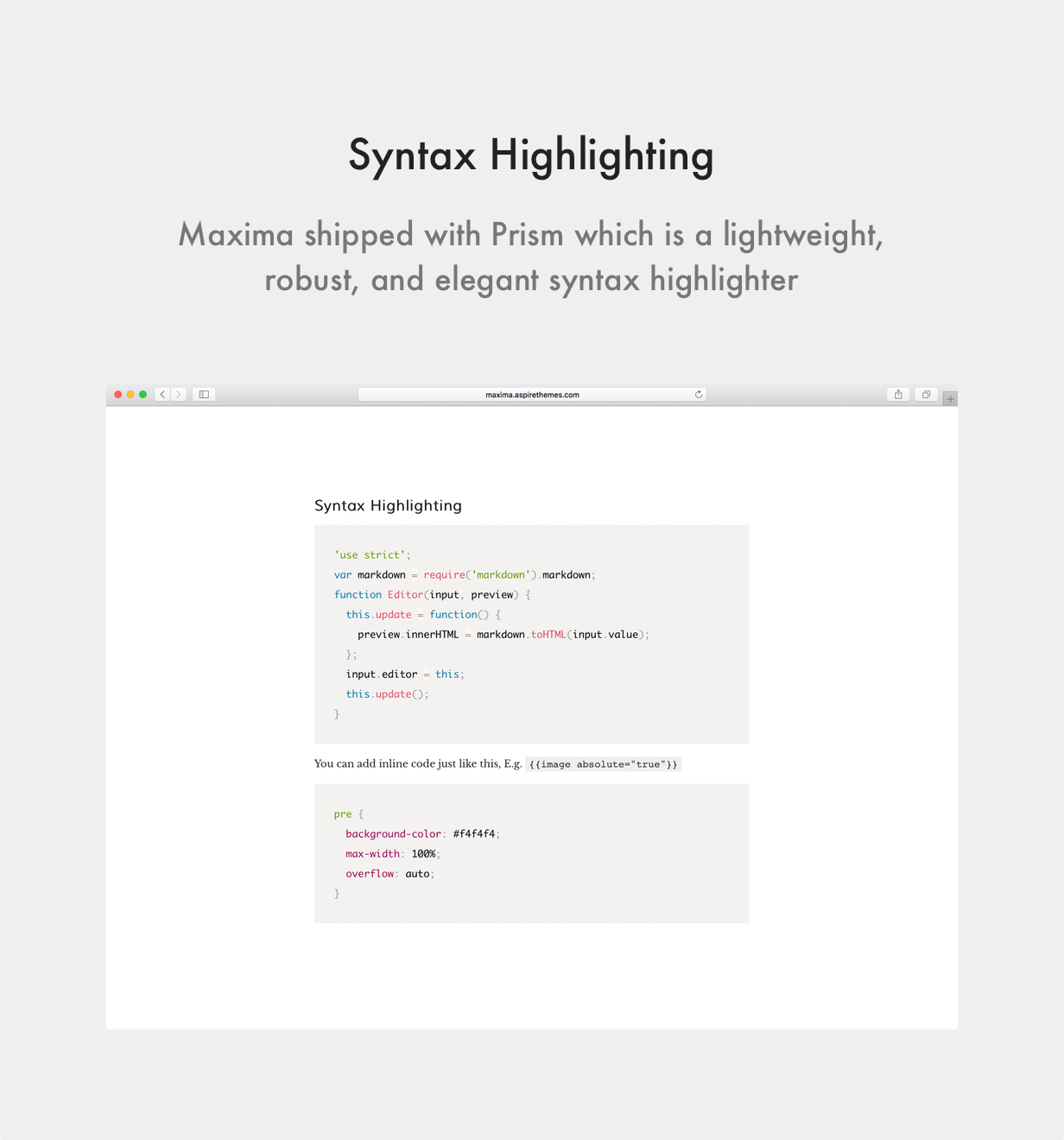 Maxima Ghost Theme Syntax Highlighting with Prism