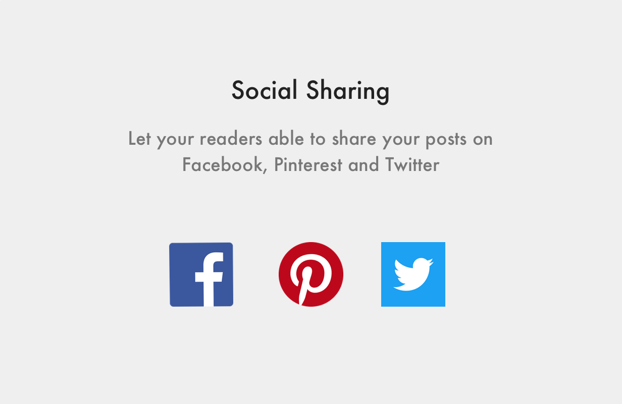 Maxima Ghost Theme Social Media Sharing (Twitter, Facebook and Pinterest)