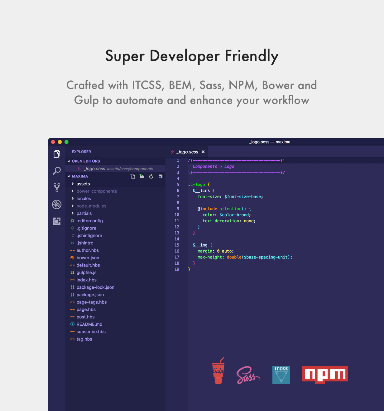 Maxima Ghost Theme Developer Friendly (Gulp, ITCSS, Sass, NPM, Bower)