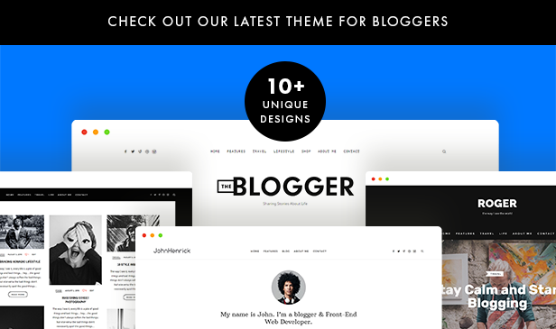 theblogger wordpress blog theme for bloggers