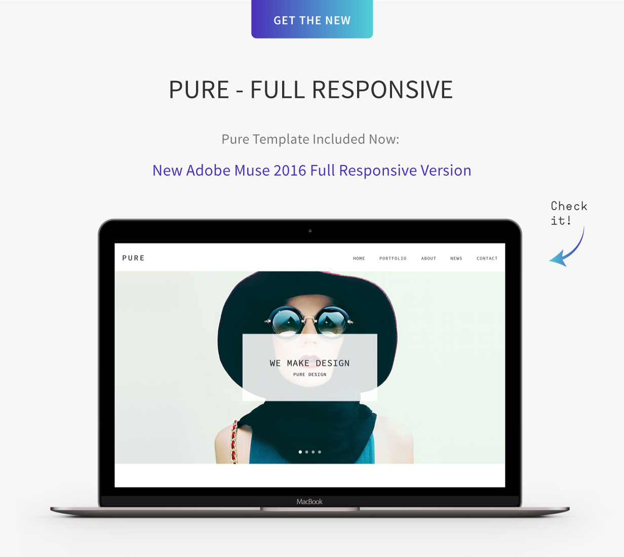 Pure - Responsive Creative Portfolio Muse Template - 1