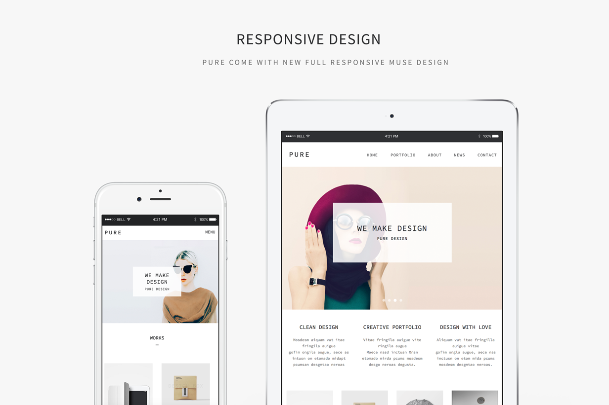 Pure - Responsive Creative Portfolio Muse Template - 4