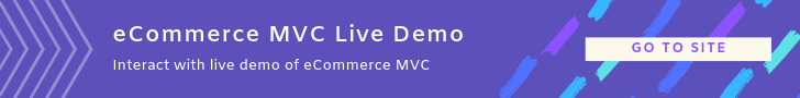 eCommerce MVC live demo site link