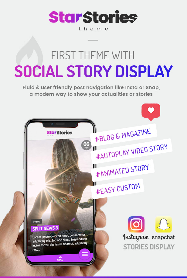 StarStories Theme - First theme with Story Display