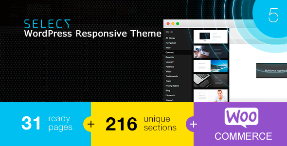 Select - Responsive Landing Page WordPress Theme - Marketing Corporate