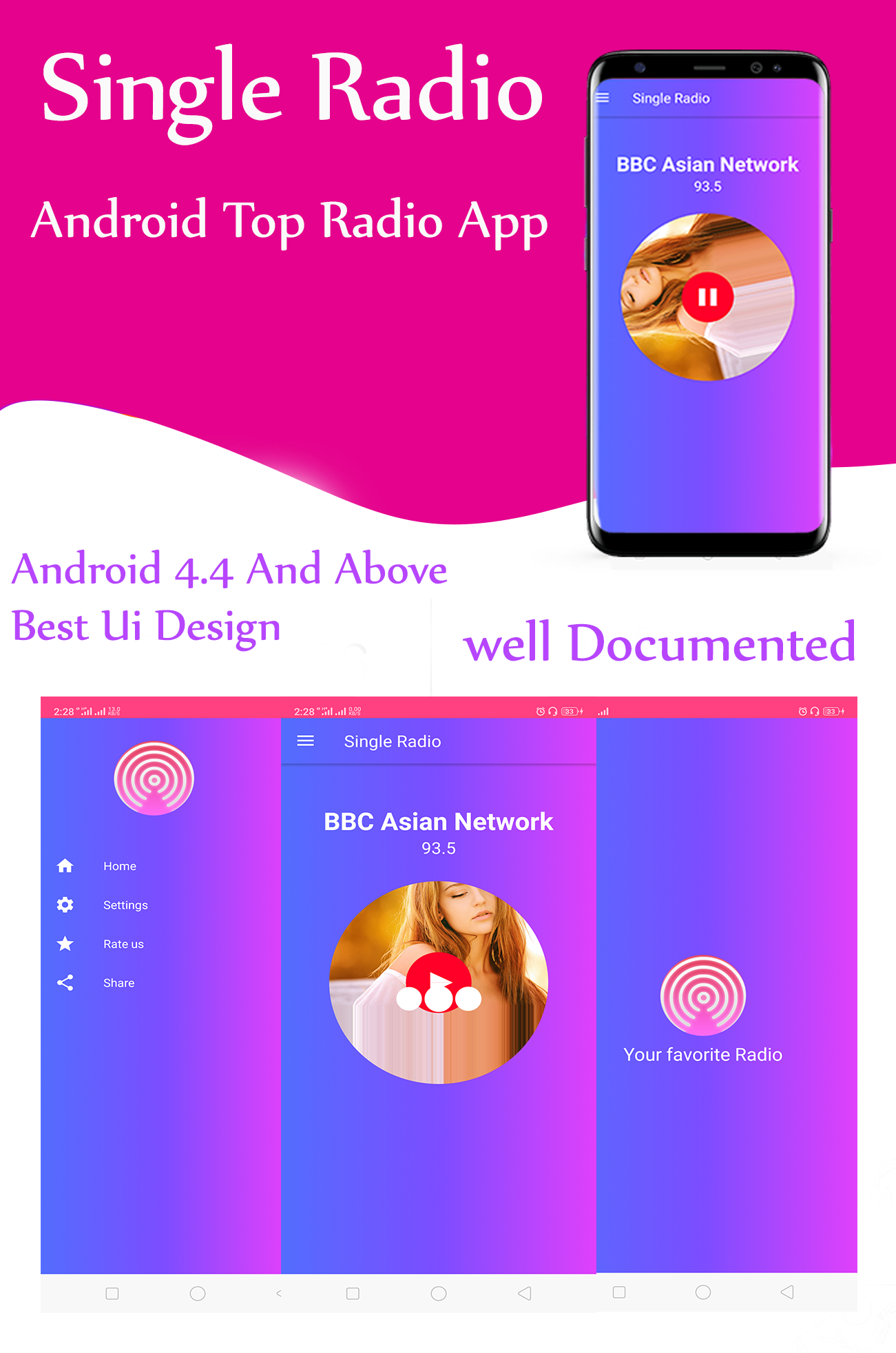 Single Radio Android Online Radio App + Admob - 1