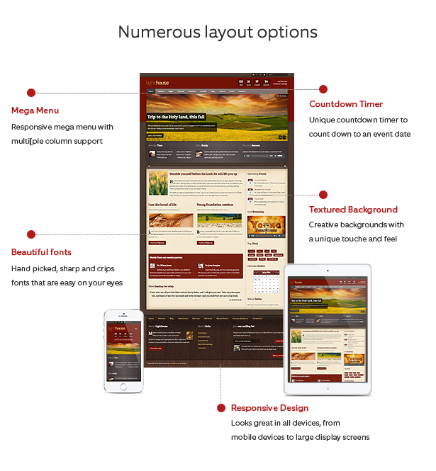 Lighthouse Joomla Template is built with many layout options