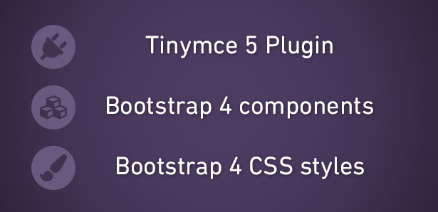 Tinymce plugin with Bootstrap 4 components and CSS