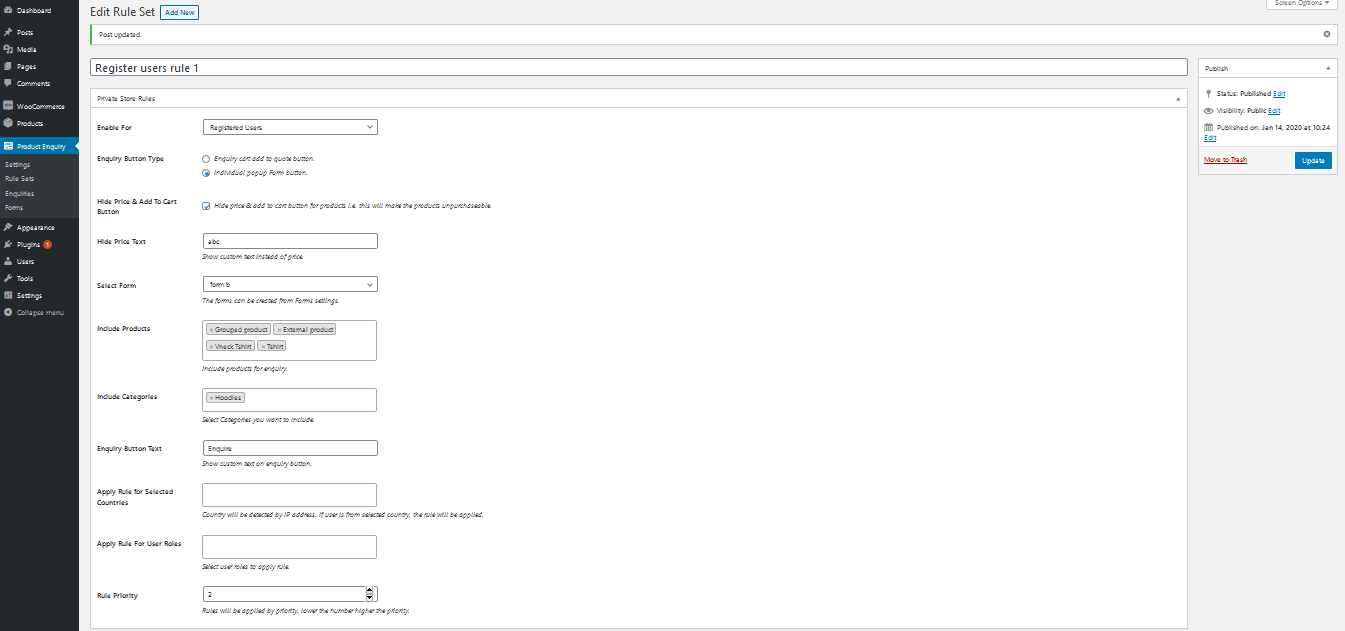 Rule Setting/Configuration