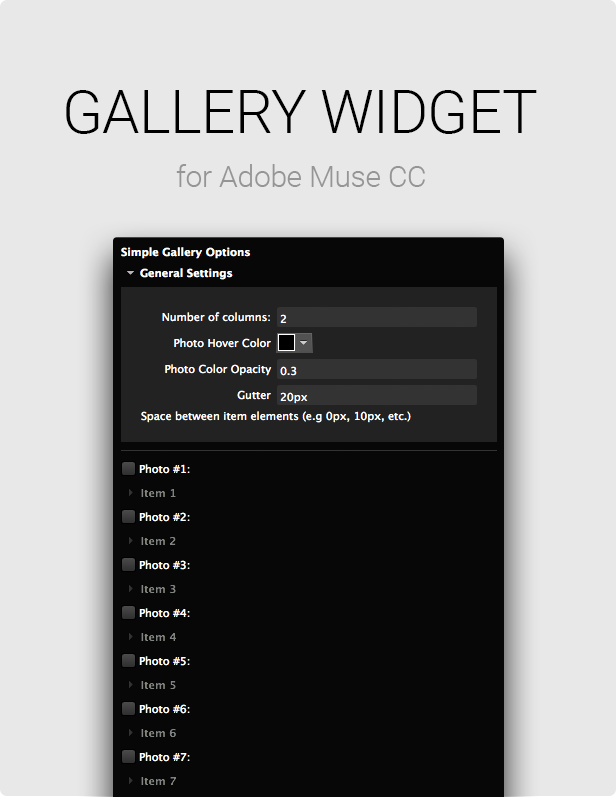 Adobe Muse Gallery Widget