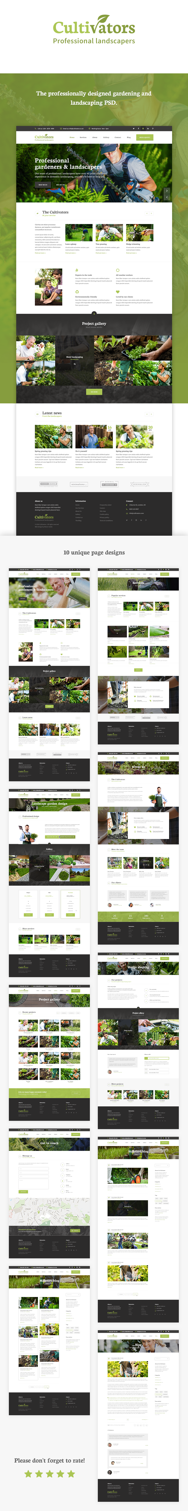 Landscape gardening template