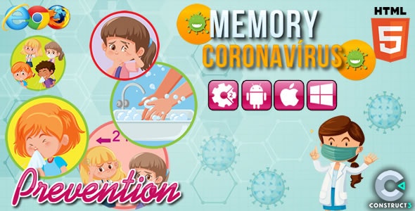 Memory Coronavirus - HTML5 Game (CAPX) - 2