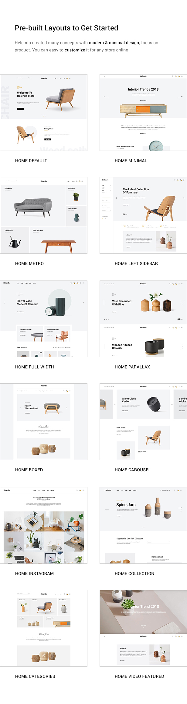 Helendo WooCommerce WordPress theme for furniture