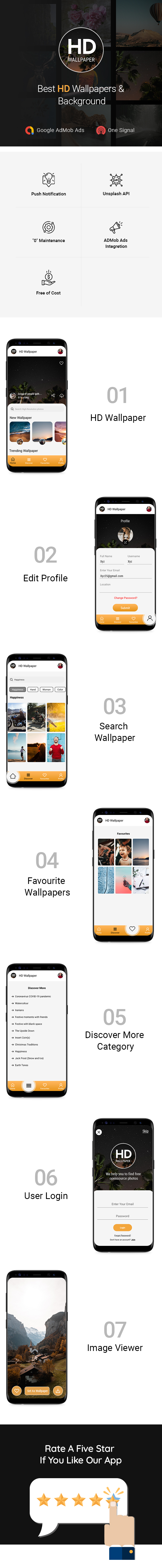 HD Wallpapers - Android App with Admob - 6