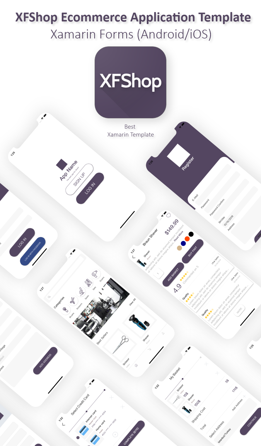 XFShop eCommerce Application Template - Xamarin Forms (Android/iOS) - 1