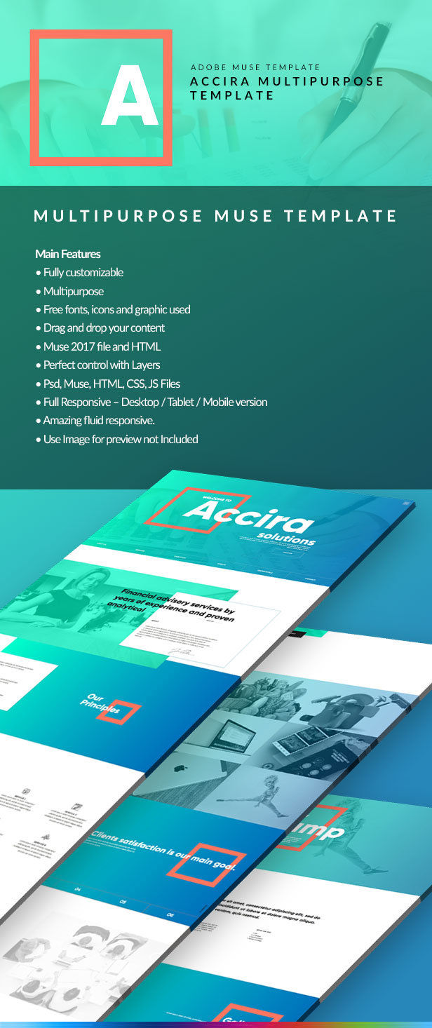 Accira Multipurpose Adobe Muse Template - 1