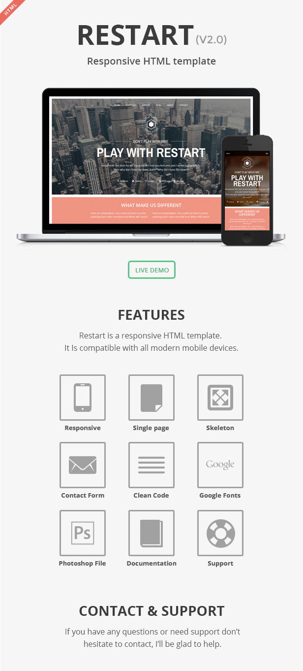 Restart - HTML Portfolio template - 3