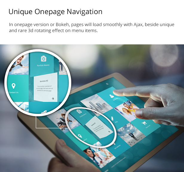 onepage navigation wordpress theme