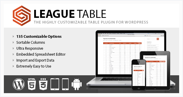 League Table plugin for WordPress