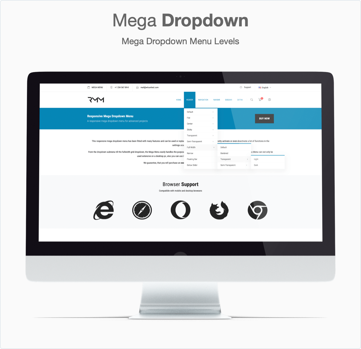 Responsive Bootstrap 4 Mega Dropdown Menu (RTL Supported) - Dropdown