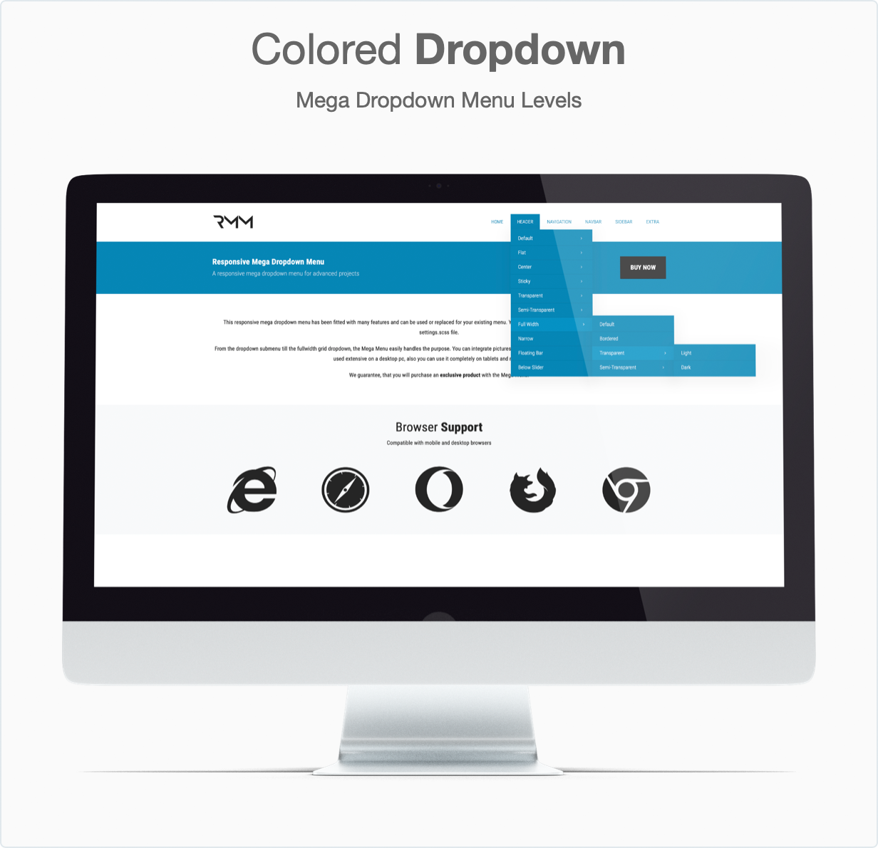 Responsive Bootstrap 4 Mega Dropdown Menu (RTL Supported) - Colored Dropdown