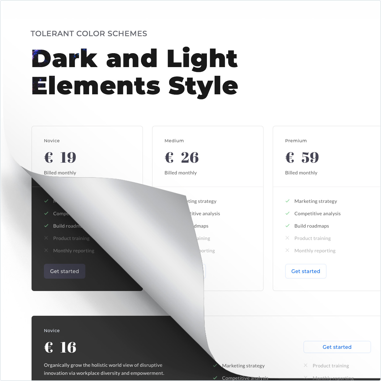 Dark and Light elements styles