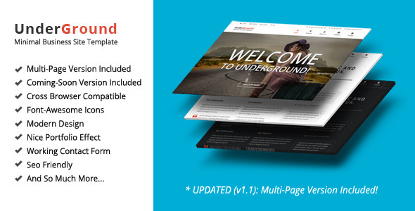 UnderGround - Minimal Onepage & Multipage Template