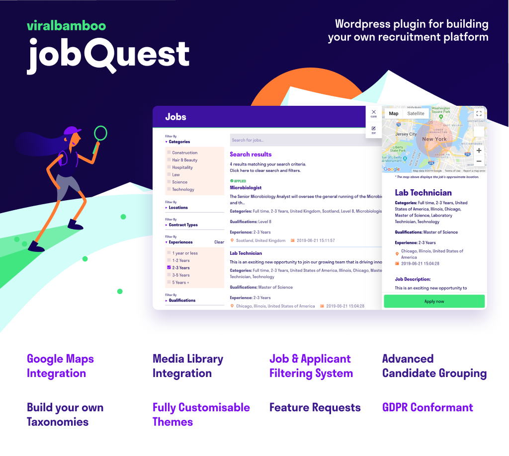 JobQuest: WordPress plugin from Viralbamboo that helps you build your own recruitment platform