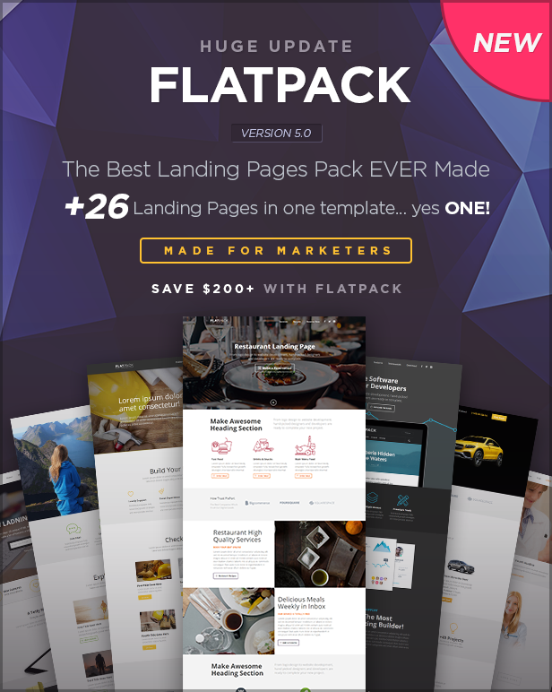 FLATPACK – Landing Pages Pack With Page Builder - 10