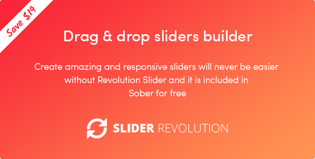 Sober WordPress theme includes Revolution Slider plugin