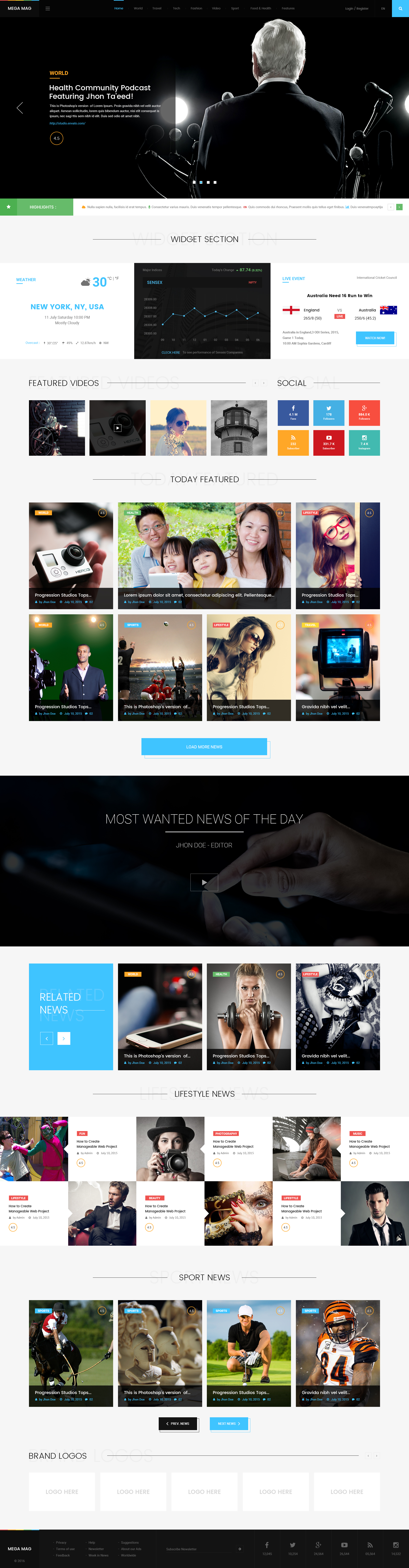 Mega Mag - Blog Magazine News Editorial Theme