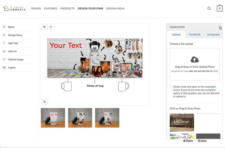Design mug 3D WooCommerce/WordPress | Opencart | Prestashop