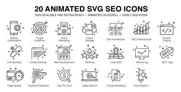 20 Animated SVG SEO Icons