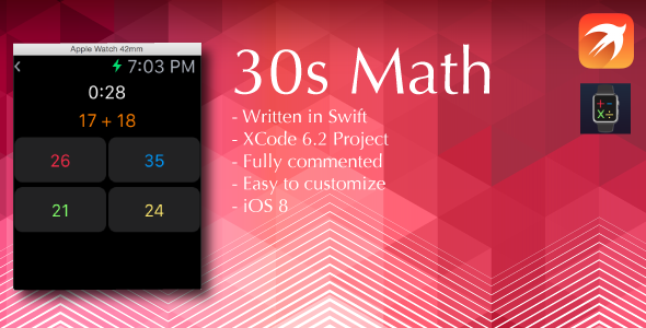 30s Math Apple Watch game in Swift