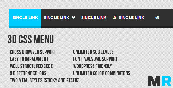 3D CSS Menu