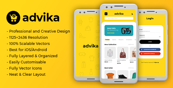 Advika | Ecommerce Mobile App UI