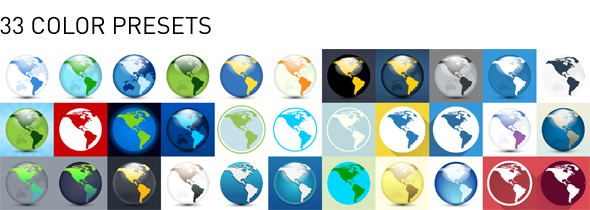 Animated SVG Globe with Markers and Logos - 1