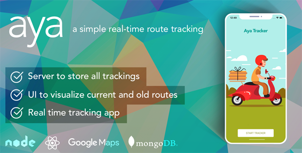 Aya React Native - A simple real-time route tracking