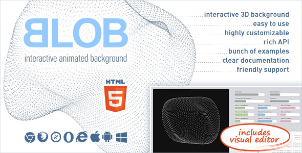 BLOB - Interactive Animated 3D Background