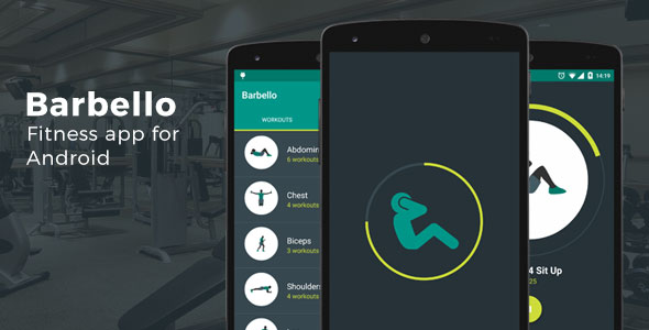 Barbello: Fitness App for Android | Templates