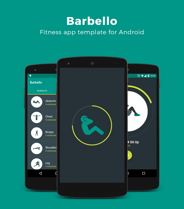 Barbello: Fitness App for Android | Templates - 1