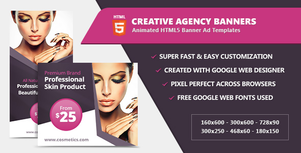 Beauty & Fashion Banner Ad Templates - HTML5 / CSS