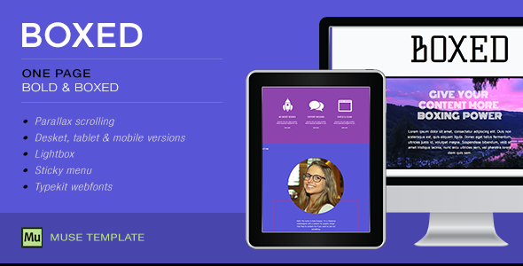 Boxed - One Page Muse Template