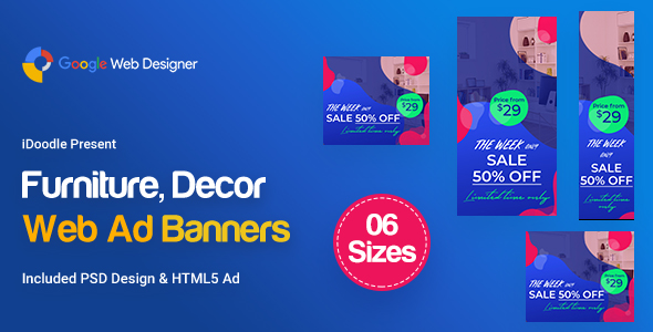 C02 - Furniture, Decor Banners Ad GWD & PSD