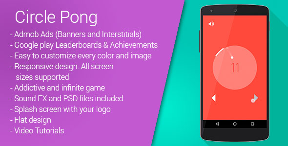 CIRCLE PONG + Admob | Leaderboards | Android Game