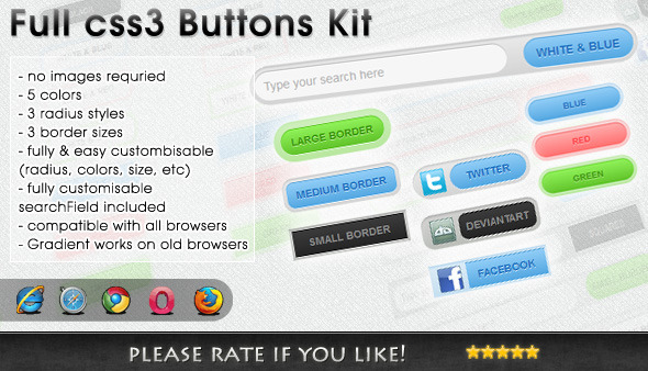 CSS 3 Buttons Kit