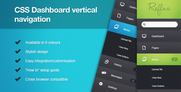 CSS Dashboard Vertical Navigation